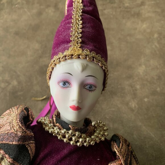 VINTAGE Porcelain Harlequin Bendable Doll Collectable - Picture 7 of 14